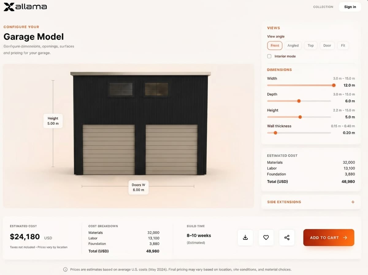 3D Garage Configurator