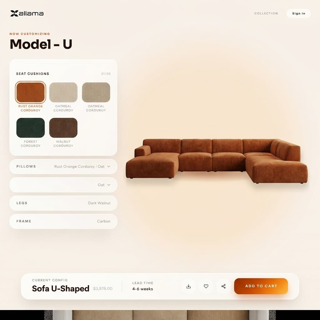 Close-up of premium sofa upholstery and stitching
