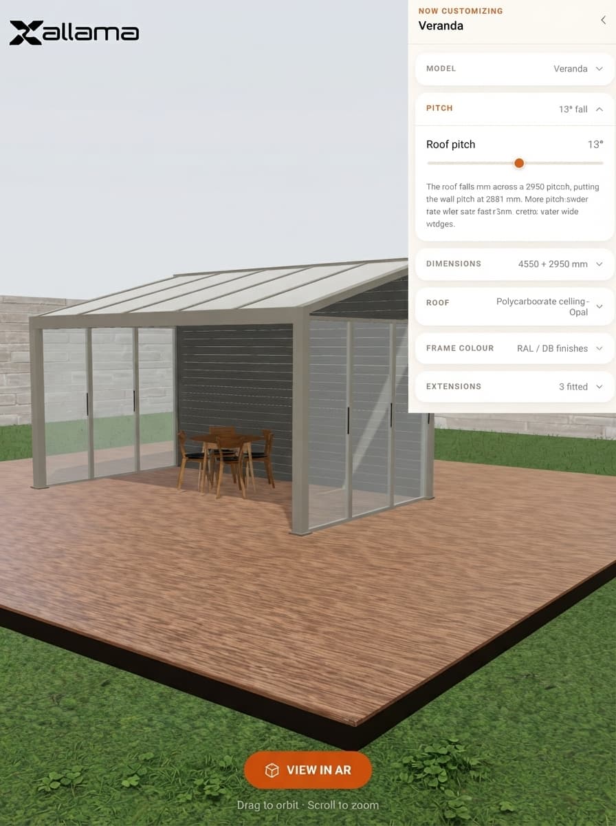 House exterior with white walls and a configured veranda patio